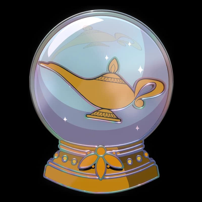 Genie's Lamp pin: the lamp inside a crystal globe (Disney Treasures Vol.1, Limited Edition)
