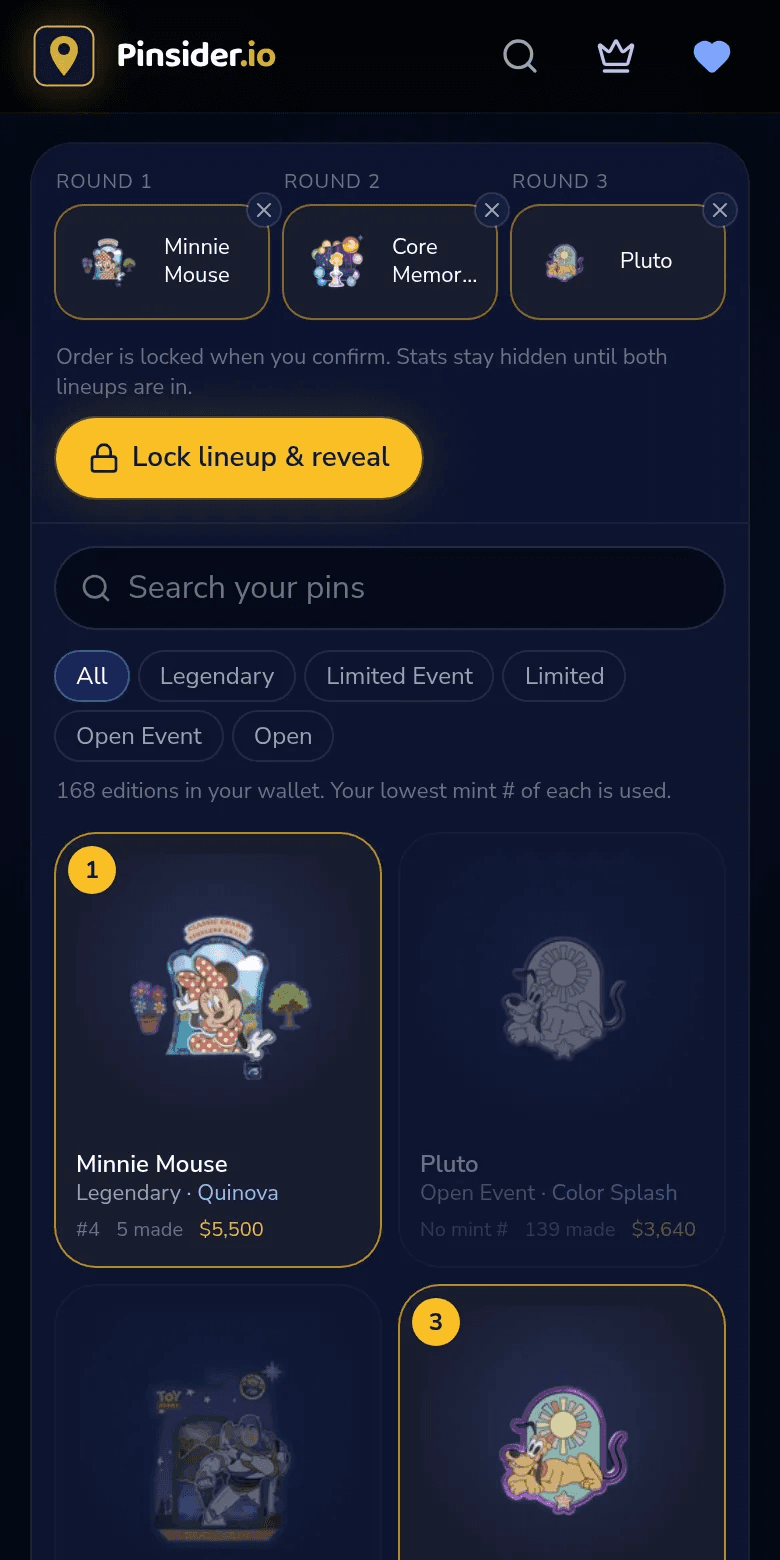 Picking 3 pins for a Pin Duel